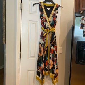 Mauve dress, colorful flower print